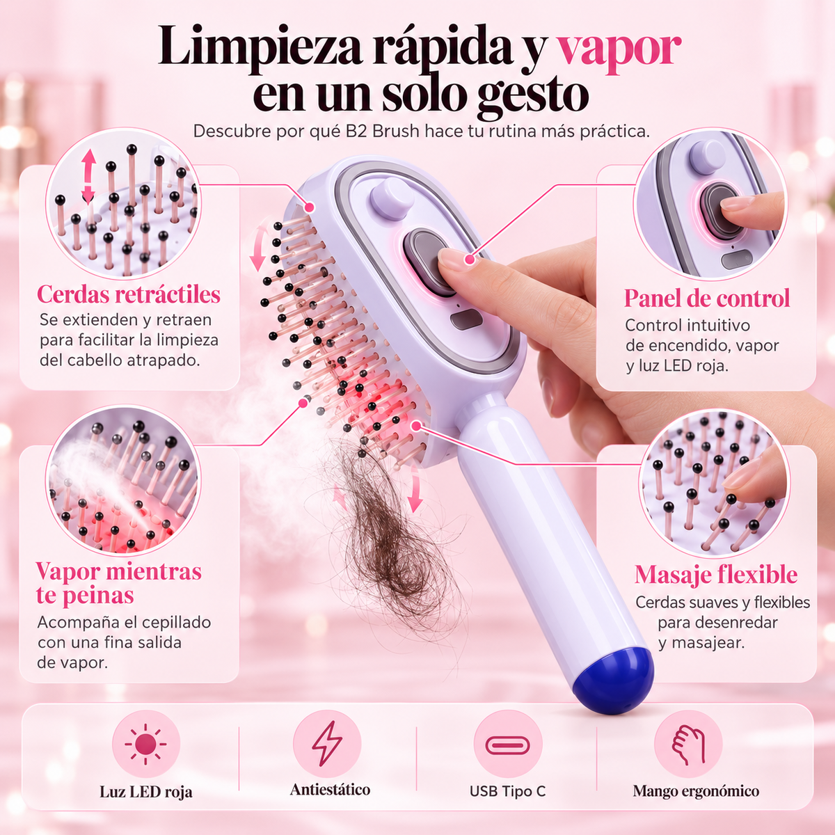 B2 Brush ANTI-FRIZZ a vapor